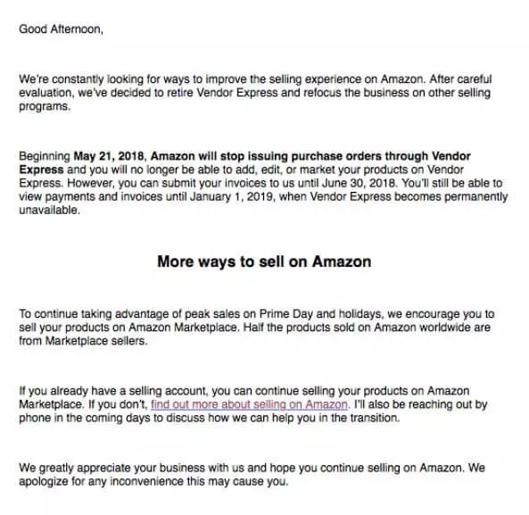 亚马逊为什么关闭VE（Amazon Vendor Express）