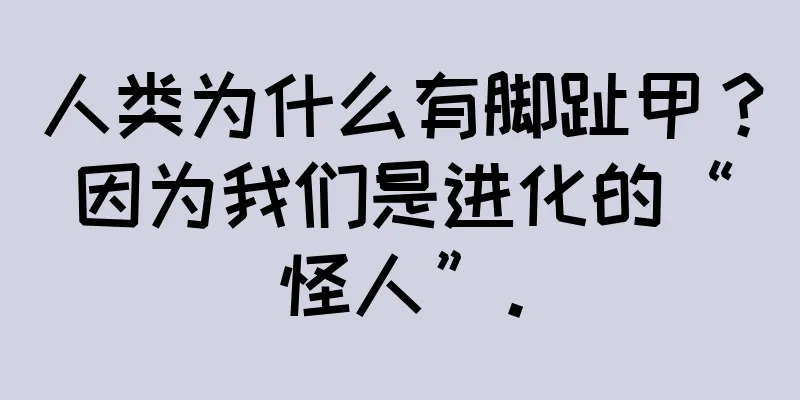 人类为什么有脚趾甲？因为我们是进化的“怪人”。
