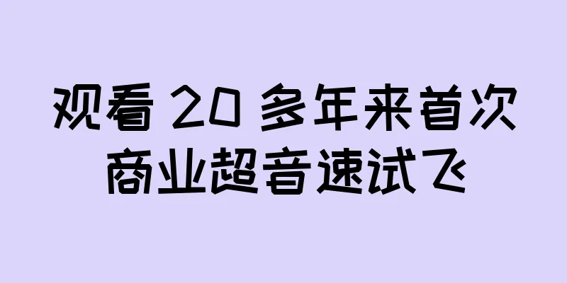 观看 20 多年来首次商业超音速试飞