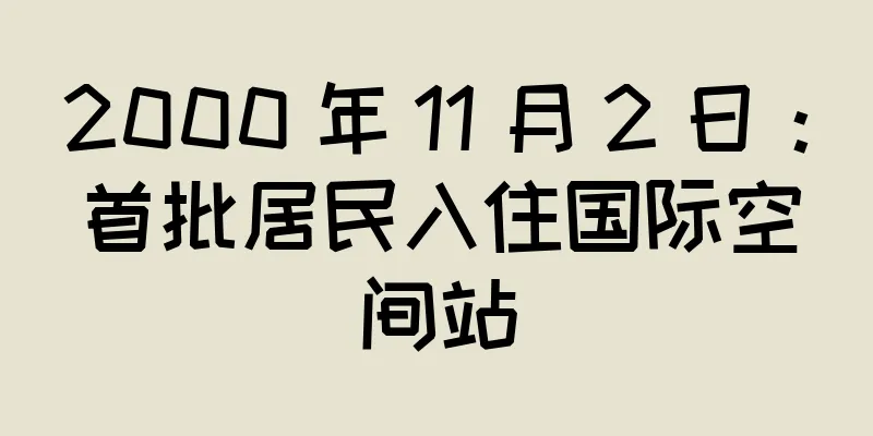 2000 年 11 月 2 日：首批居民入住国际空间站