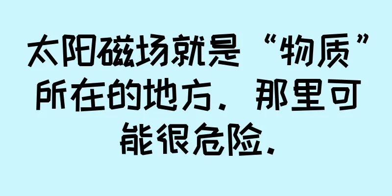 太阳磁场就是“物质”所在的地方。那里可能很危险。