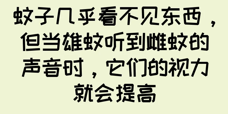 蚊子几乎看不见东西，但当雄蚊听到雌蚊的声音时，它们的视力就会提高