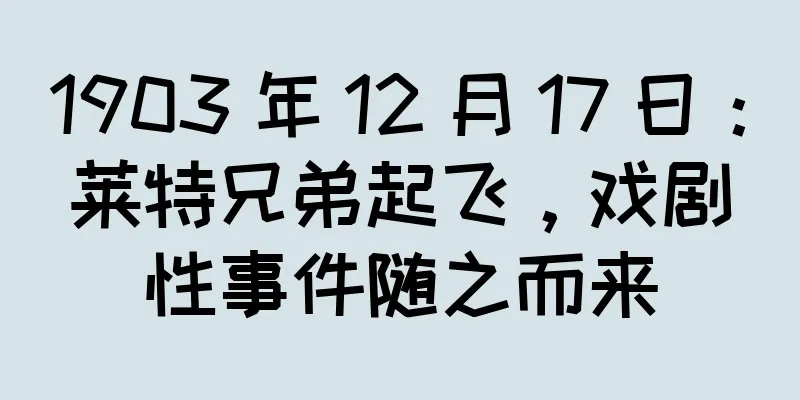 1903 年 12 月 17 日：莱特兄弟起飞，戏剧性事件随之而来