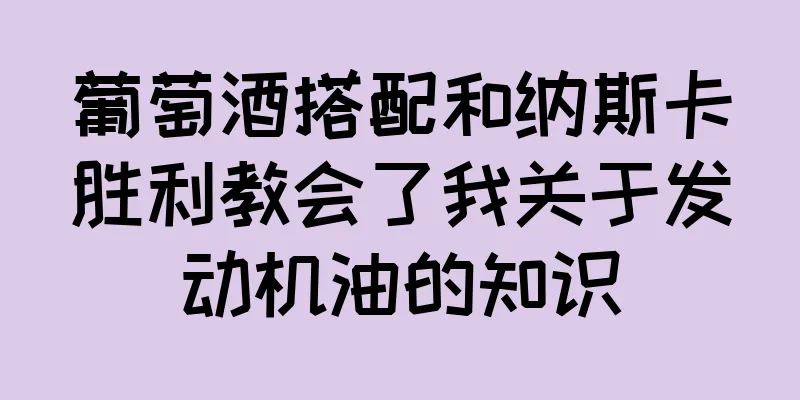 葡萄酒搭配和纳斯卡胜利教会了我关于发动机油的知识