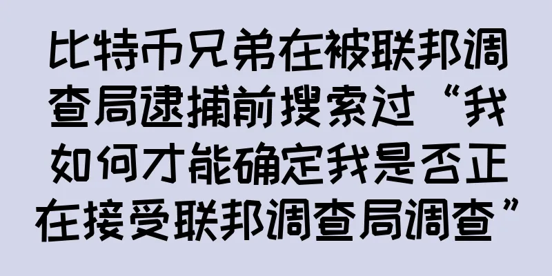 比特币兄弟在被联邦调查局逮捕前搜索过“我如何才能确定我是否正在接受联邦调查局调查”