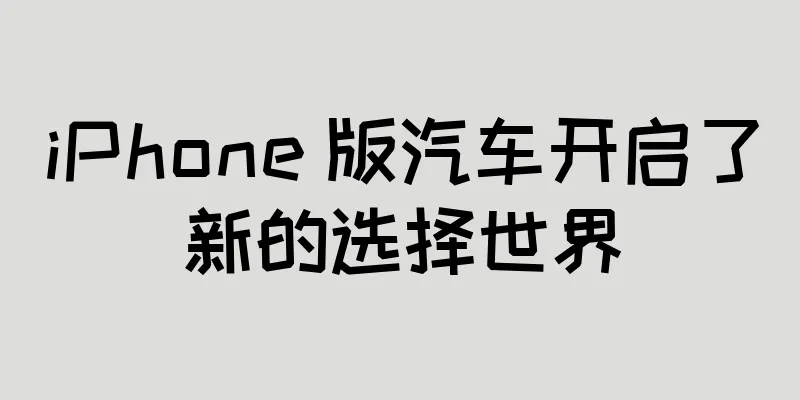 iPhone 版汽车开启了新的选择世界