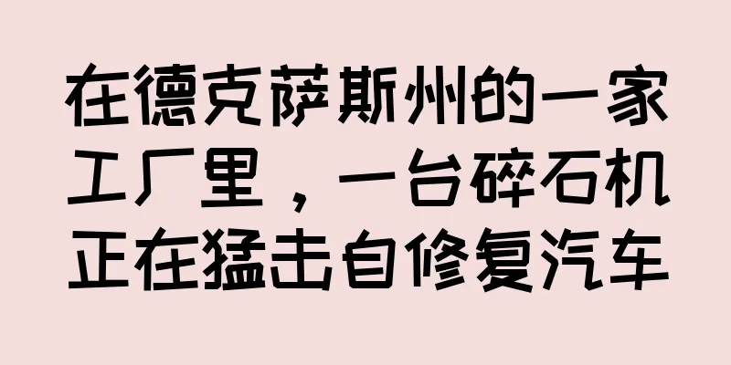在德克萨斯州的一家工厂里，一台碎石机正在猛击自修复汽车