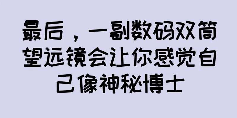 最后，一副数码双筒望远镜会让你感觉自己像神秘博士