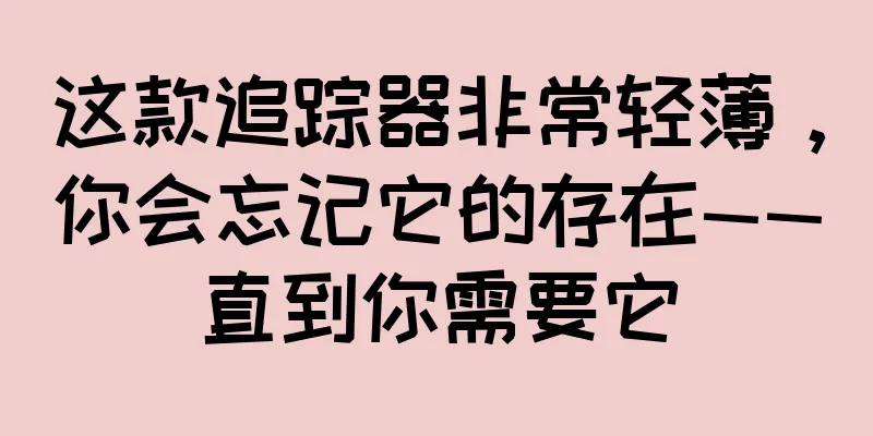 这款追踪器非常轻薄，你会忘记它的存在——直到你需要它