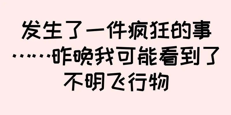 发生了一件疯狂的事……昨晚我可能看到了不明飞行物
