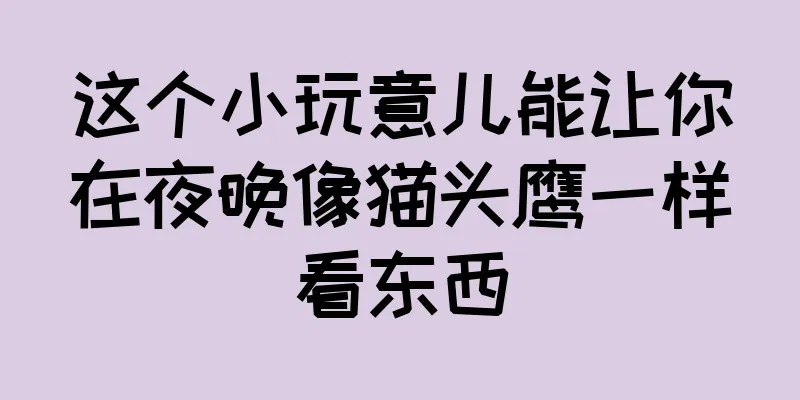 这个小玩意儿能让你在夜晚像猫头鹰一样看东西