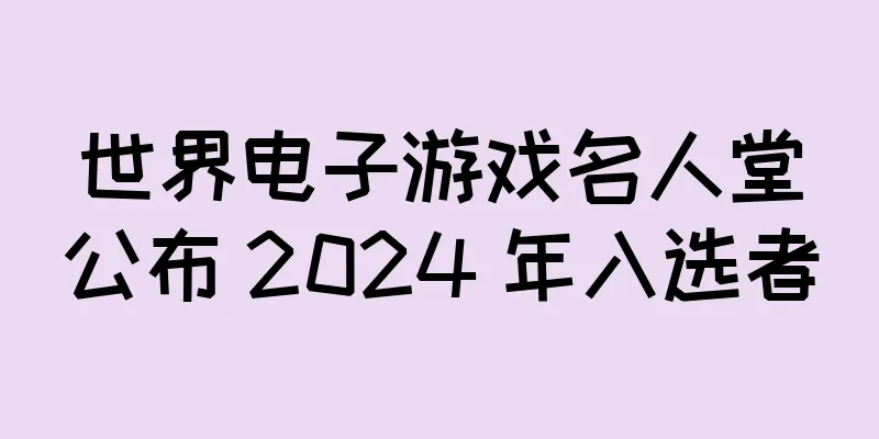 世界电子游戏名人堂公布 2024 年入选者
