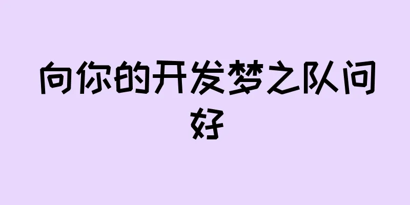 向你的开发梦之队问好