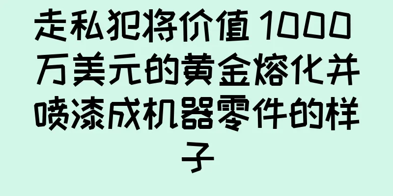 走私犯将价值 1000 万美元的黄金熔化并喷漆成机器零件的样子