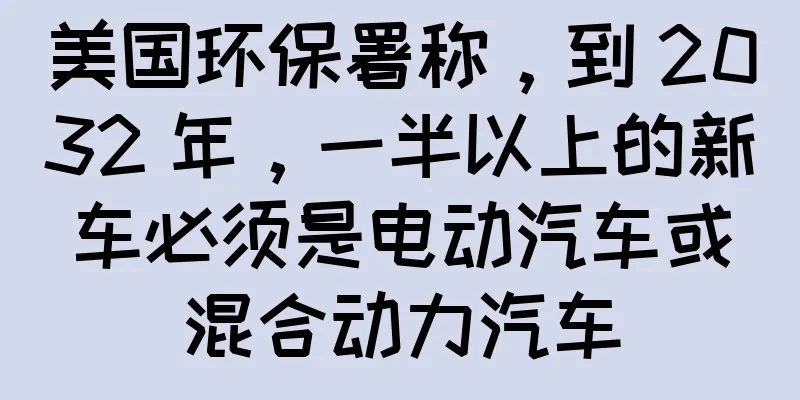 美国环保署称，到 2032 年，一半以上的新车必须是电动汽车或混合动力汽车