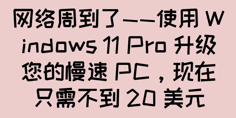 网络周到了——使用 Windows 11 Pro 升级您的慢速 PC，现在只需不到 20 美元