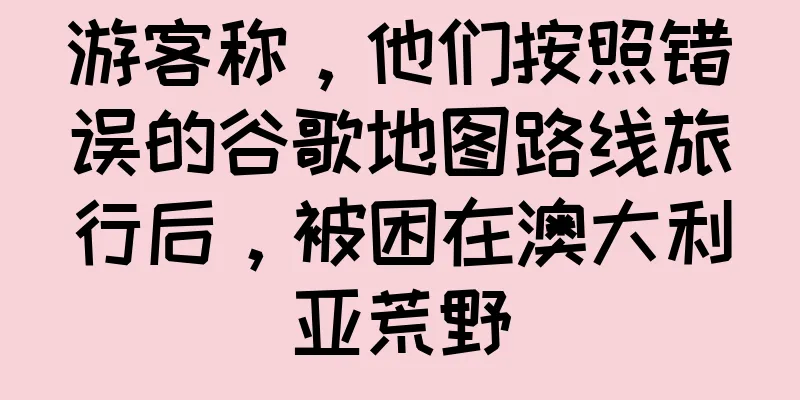 游客称，他们按照错误的谷歌地图路线旅行后，被困在澳大利亚荒野