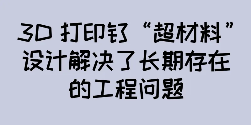 3D 打印钛“超材料”设计解决了长期存在的工程问题