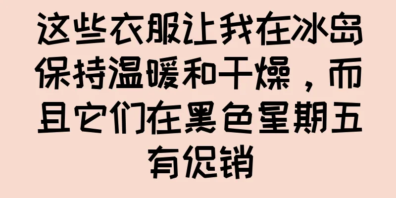 这些衣服让我在冰岛保持温暖和干燥，而且它们在黑色星期五有促销
