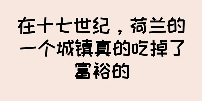 在十七世纪，荷兰的一个城镇真的吃掉了富裕的