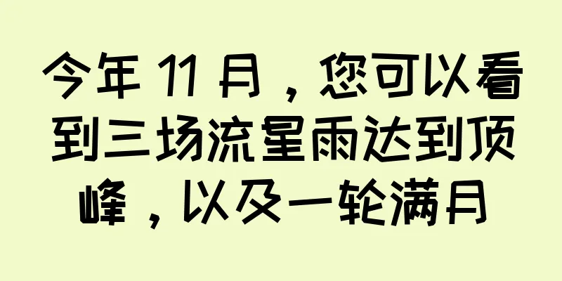 今年 11 月，您可以看到三场流星雨达到顶峰，以及一轮满月