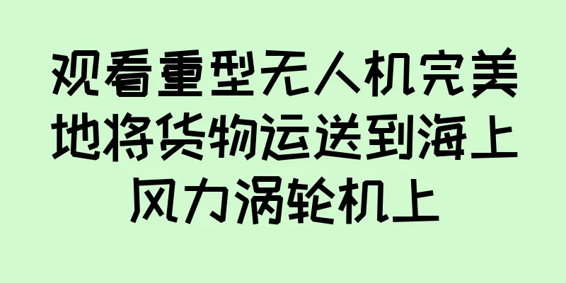 观看重型无人机完美地将货物运送到海上风力涡轮机上