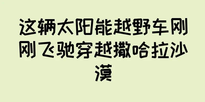 这辆太阳能越野车刚刚飞驰穿越撒哈拉沙漠