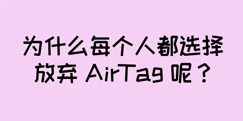 为什么每个人都选择放弃 AirTag 呢？