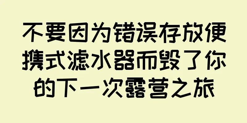 不要因为错误存放便携式滤水器而毁了你的下一次露营之旅