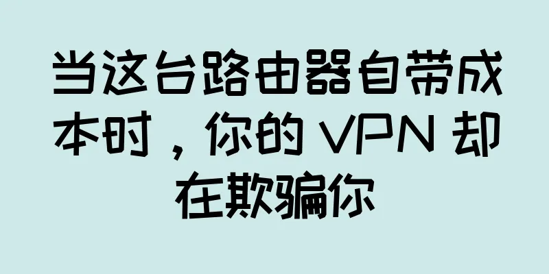 当这台路由器自带成本时，你的 VPN 却在欺骗你