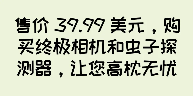 售价 39.99 美元，购买终极相机和虫子探测器，让您高枕无忧