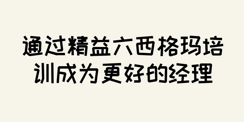 通过精益六西格玛培训成为更好的经理