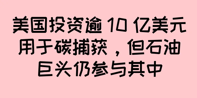 美国投资逾 10 亿美元用于碳捕获，但石油巨头仍参与其中