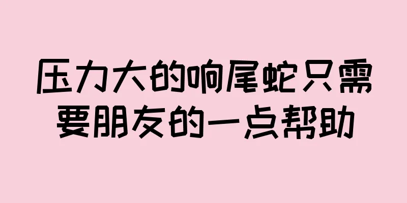 压力大的响尾蛇只需要朋友的一点帮助