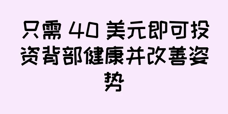 只需 40 美元即可投资背部健康并改善姿势