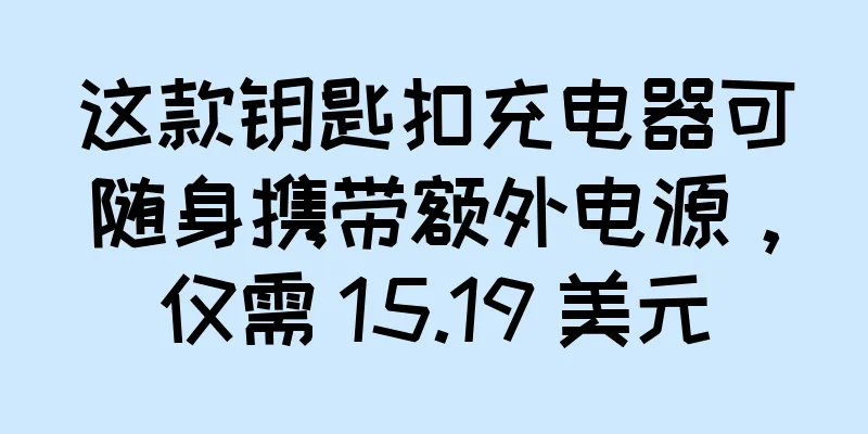 这款钥匙扣充电器可随身携带额外电源，仅需 15.19 美元