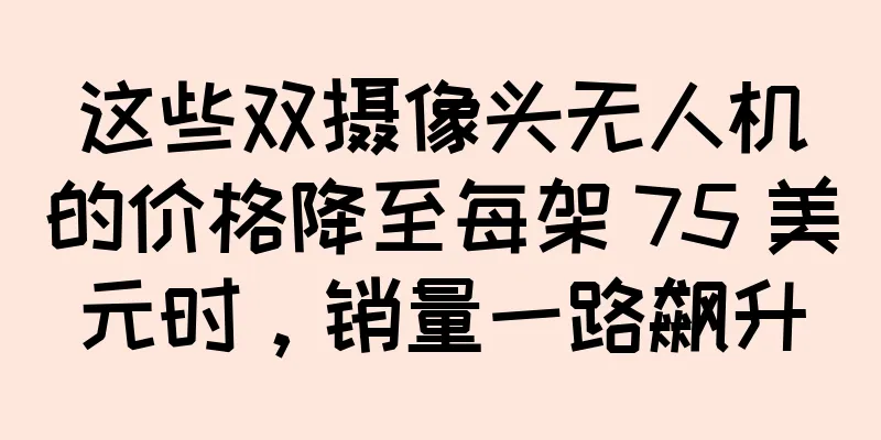 这些双摄像头无人机的价格降至每架 75 美元时，销量一路飙升