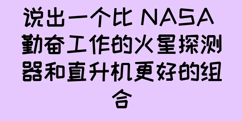说出一个比 NASA 勤奋工作的火星探测器和直升机更好的组合