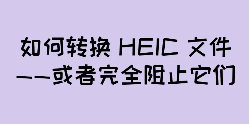 如何转换 HEIC 文件——或者完全阻止它们