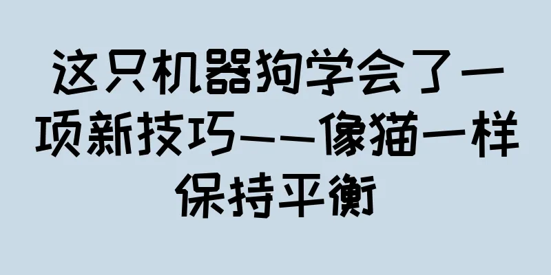 这只机器狗学会了一项新技巧——像猫一样保持平衡