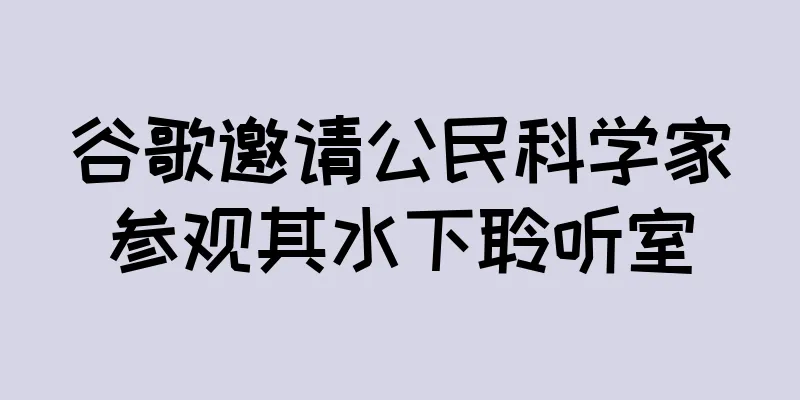 谷歌邀请公民科学家参观其水下聆听室