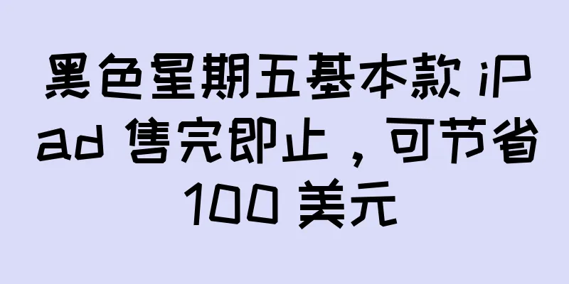 黑色星期五基本款 iPad 售完即止，可节省 100 美元