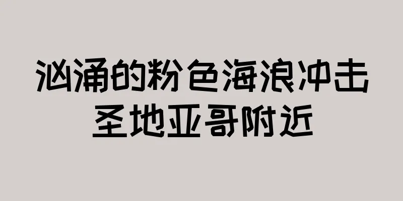 汹涌的粉色海浪冲击圣地亚哥附近