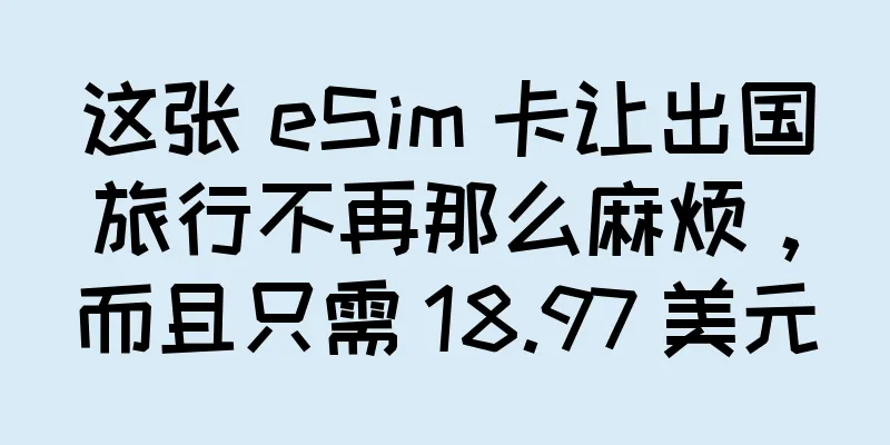 这张 eSim 卡让出国旅行不再那么麻烦，而且只需 18.97 美元