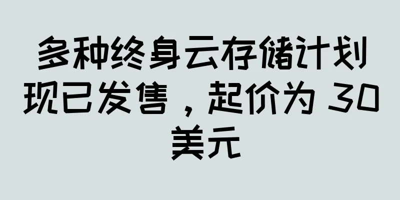 多种终身云存储计划现已发售，起价为 30 美元