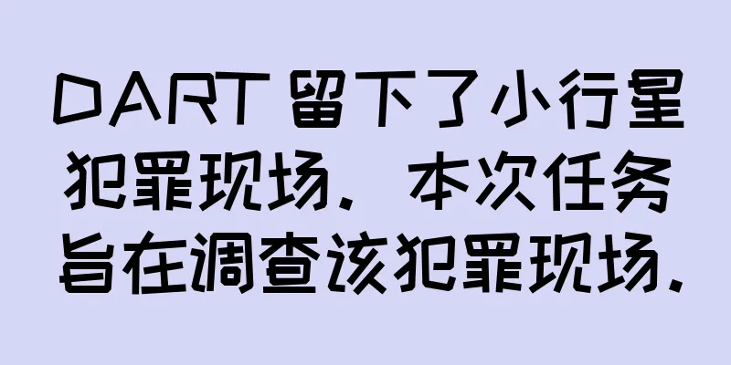 DART 留下了小行星犯罪现场。本次任务旨在调查该犯罪现场。