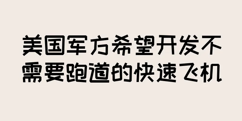 美国军方希望开发不需要跑道的快速飞机