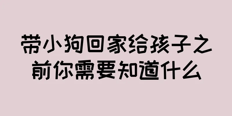 带小狗回家给孩子之前你需要知道什么