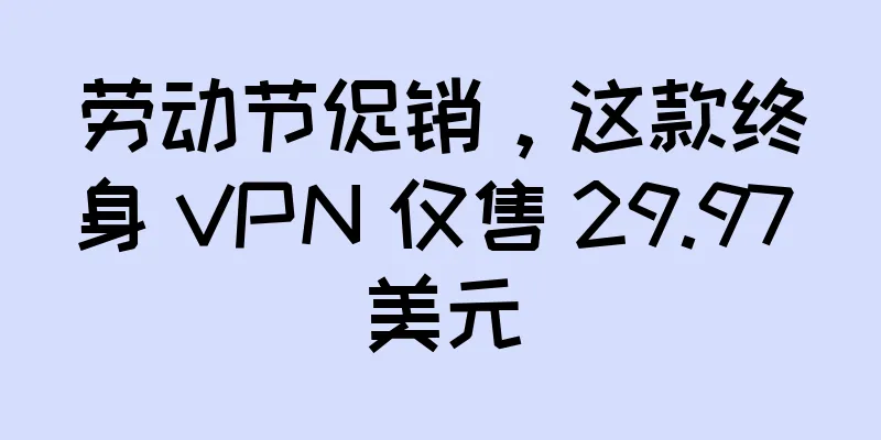 劳动节促销，这款终身 VPN 仅售 29.97 美元
