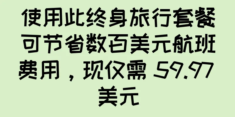 使用此终身旅行套餐可节省数百美元航班费用，现仅需 59.97 美元